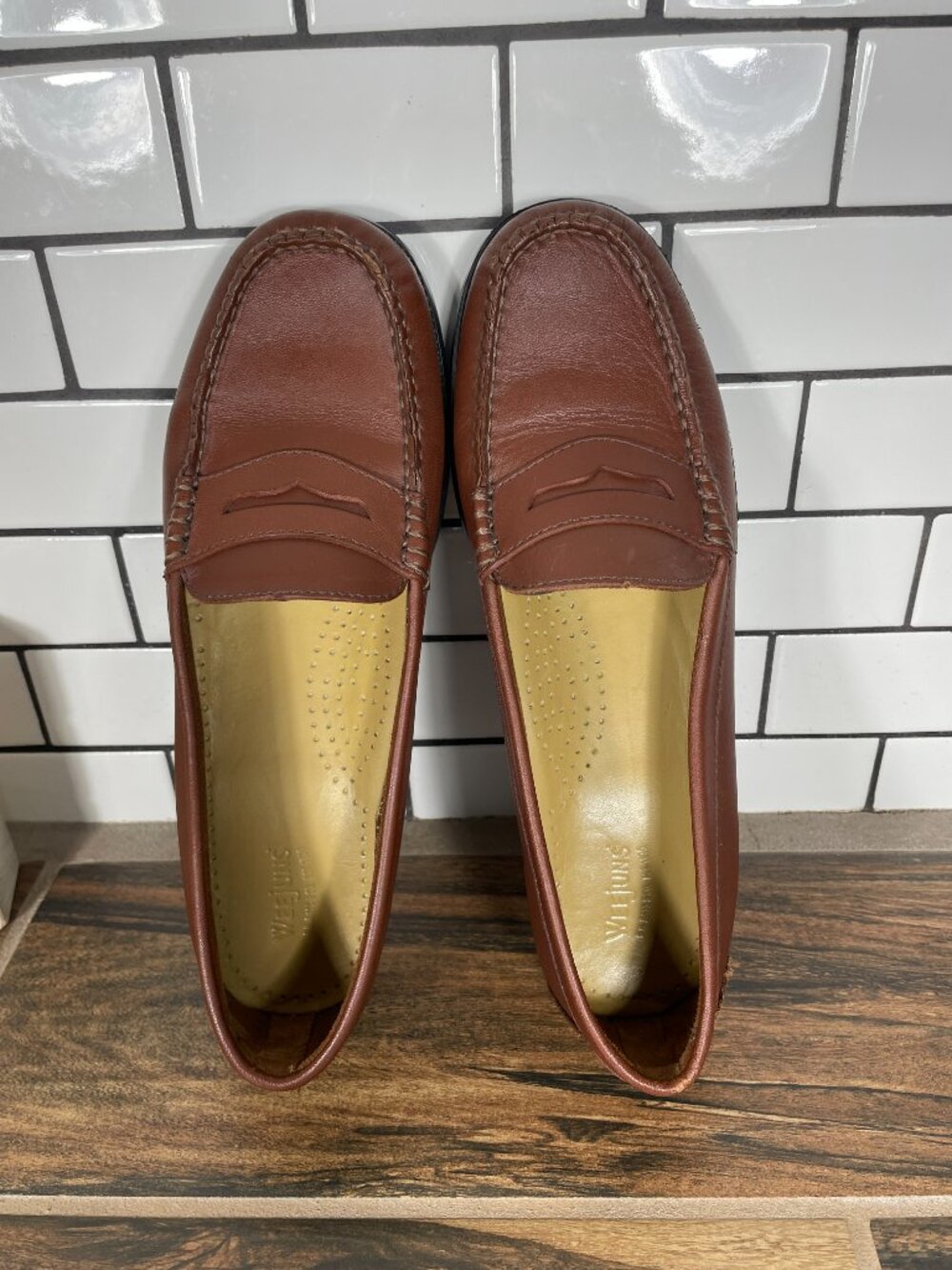 GH Bass Weejuns Kathleen Shoes Womens Size 9 Brown Leather Penny Loafer Flats - Picture 7 of 13